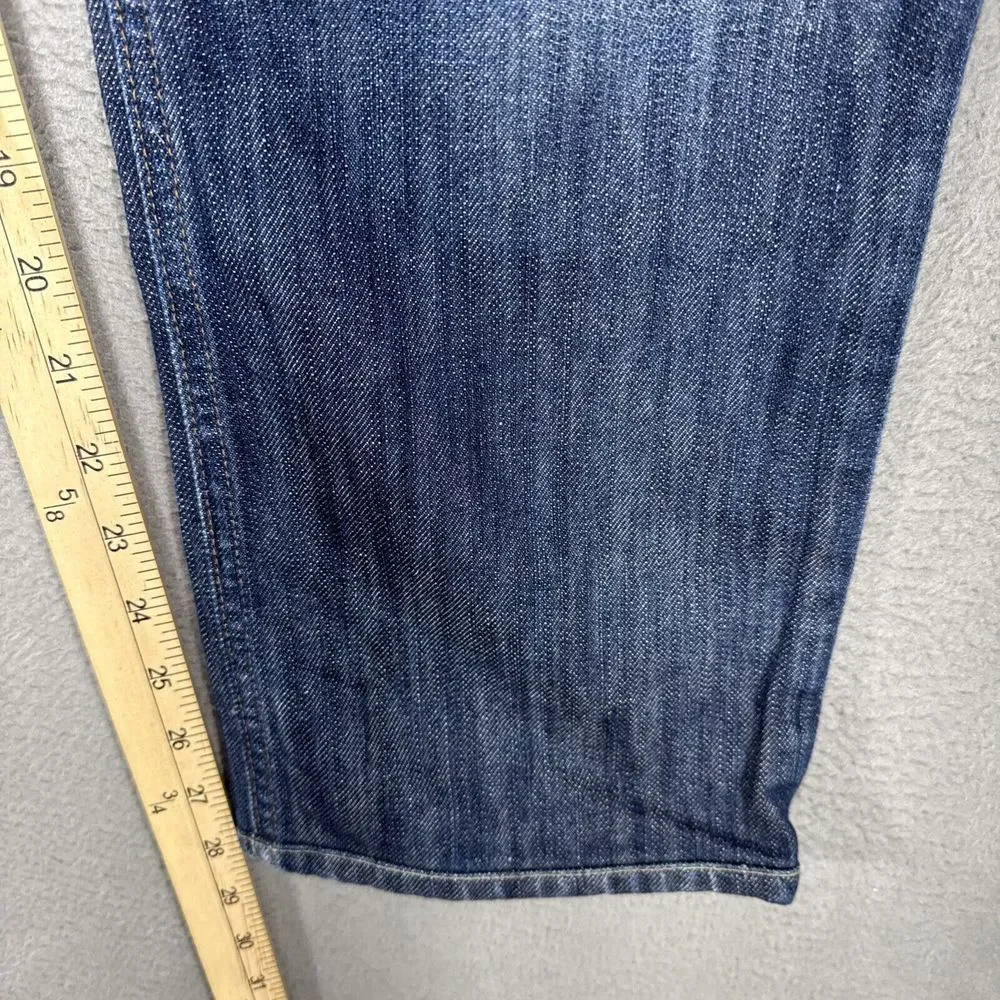 Joe's Jeans Brixton Women 29x28 Blue Low Straight Relaxed Distressed Faded Denim